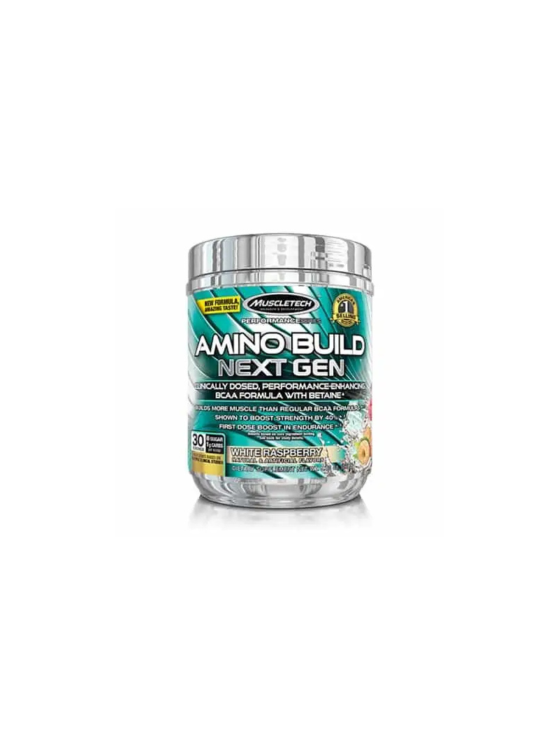 MUSCLETECH Amino Build Next Gen Energized (BCAA Aminokyseliny) 280 g Biela Malina