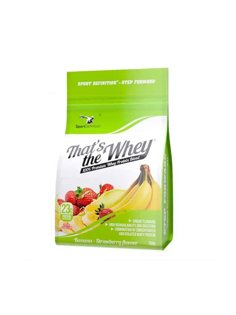 ŠPORTOVÁ DEFINÍCIA That&#39;s The Whey (srvátkový proteínový koncentrát a izolát) 700 g jahoda-banán