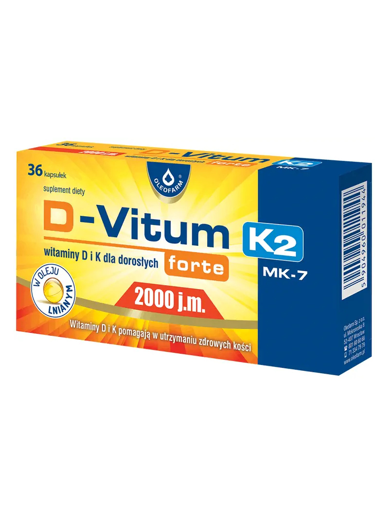 D-VITUM FORTE K2 Vitamíny D a K pre dospelých 2000 IU 36 kapsúl