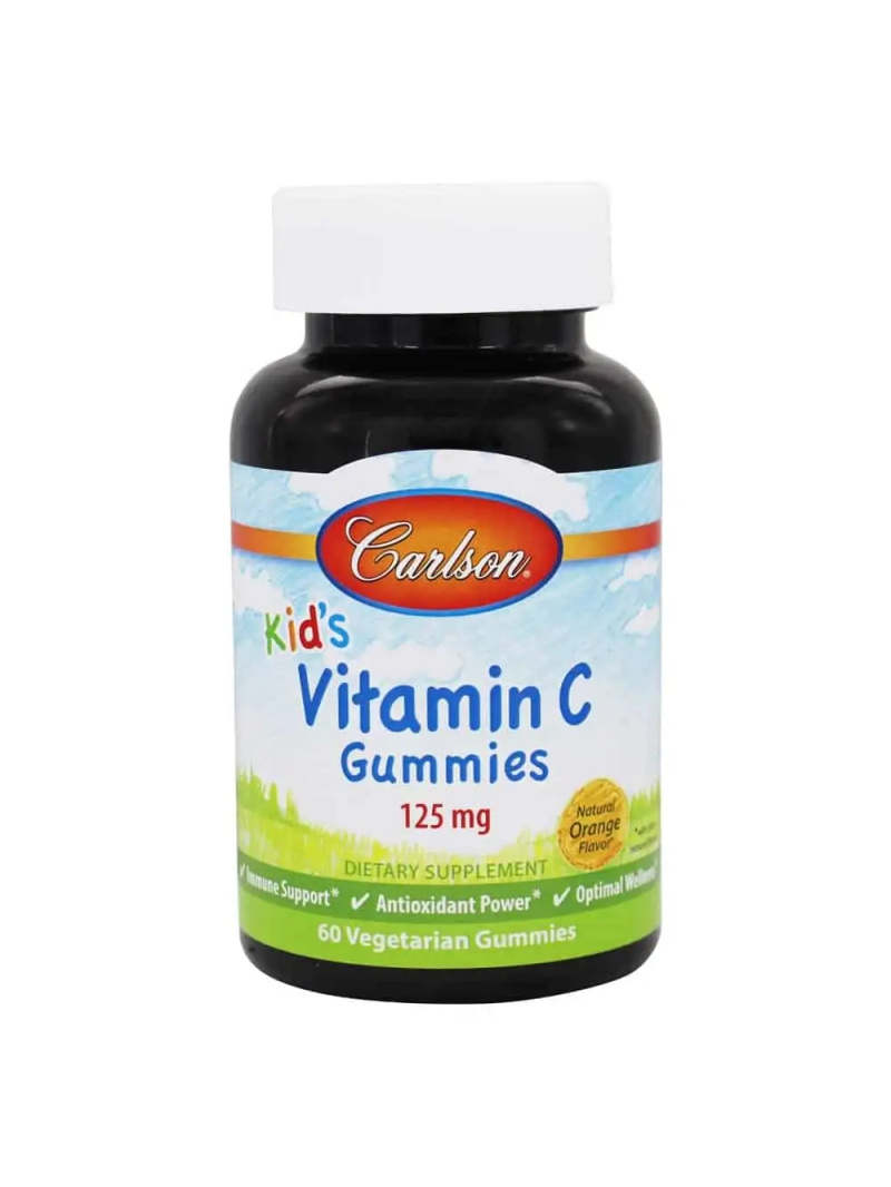 Detské gumičky s vitamínom C CARLSON LABS (vitamín C pre deti a dospelých) 60 vegetariánskych gumičiek