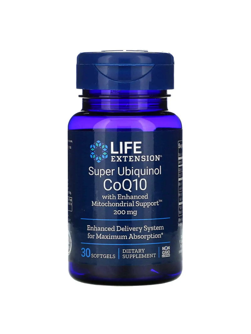 LIFE EXTENSION Super Ubiquinol CoQ10 s vylepšenou podporou mitochondrií 200 mg 30 gélových kapsúl