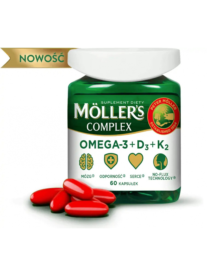 MOLLERS Complex (Omega-3, D3, K2) 60 kapsúl