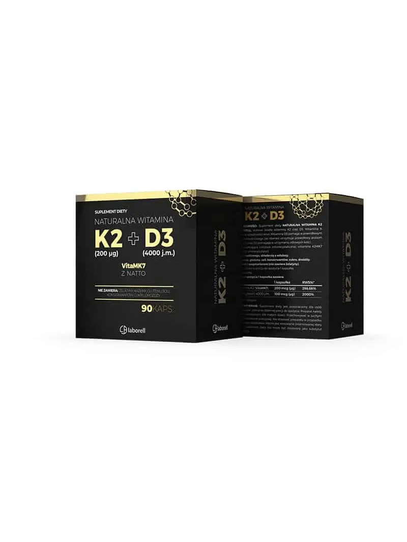 LABORELL Vitamín K2 + D3 200 mcg + 4000 IU VitaMK7 90 kapsúl