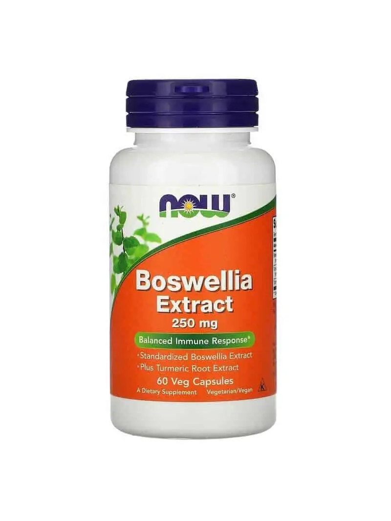 NOW FOODS Extrakt z Boswellie 250 mg (Extrakt z Boswellie plus extrakt z koreňov kurkumy) 60 vegetariánskych kapsúl