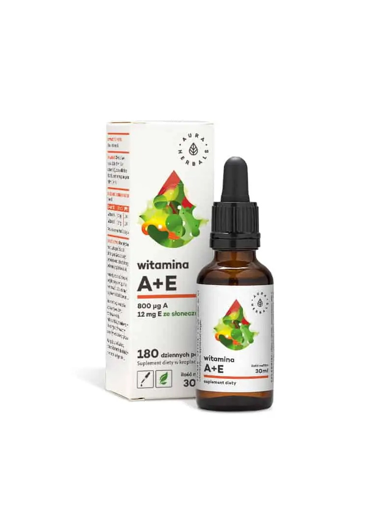 AURA HERBALS Vitamín A + E kvapky 800 mcg + 12 mg 30 ml