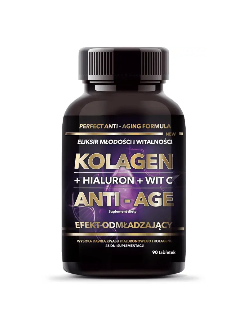 INTENSON Anti-Age Kolagén + Hyaluron + Vit C (kolagén, kyselina hyalurónová, vitamín C) 90 tabliet