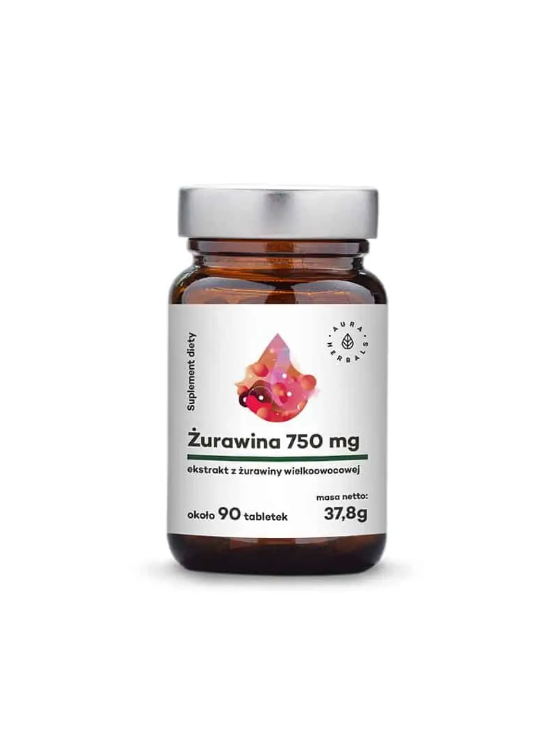 AURA HERBALS Brusnica 750mg (čistenie tela) 90 vegánskych tabliet