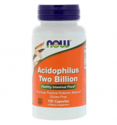 NOW FOODS Acidophilus Dve miliardy (probiotiká, zdravá črevná flóra) 100 vegetariánskych kapsúl