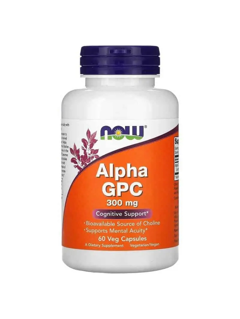 NOW FOODS Alpha GPC 300 mg (podpora funkcie mozgu) 60 vegetariánskych kapsúl