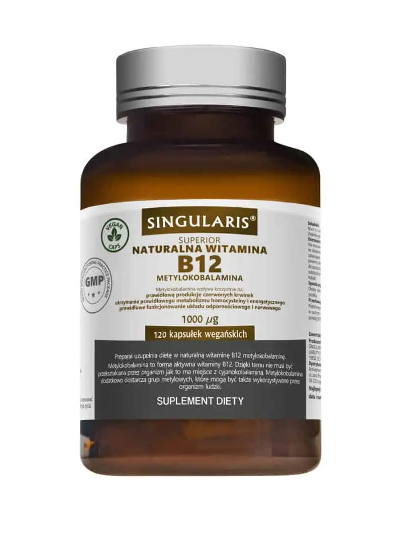 SINGULARIS prírodný vitamín B12 1000 mcg (metylkobalamín) 120 vegánskych kapsúl