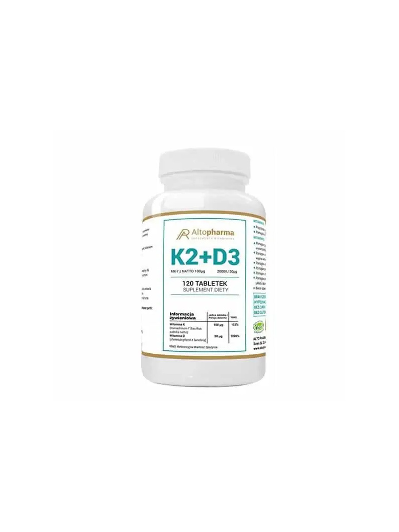 ALTO PHARMA K2 + D3 (K2 MK7 s NATTO D3 2000 IU) 120 tabliet