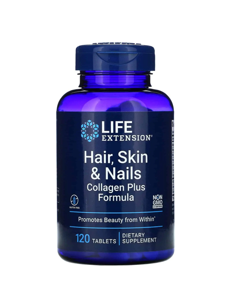 LIFE EXTENSION Hair, Skin & Nails Collagen Plus Formula 120 tabliet