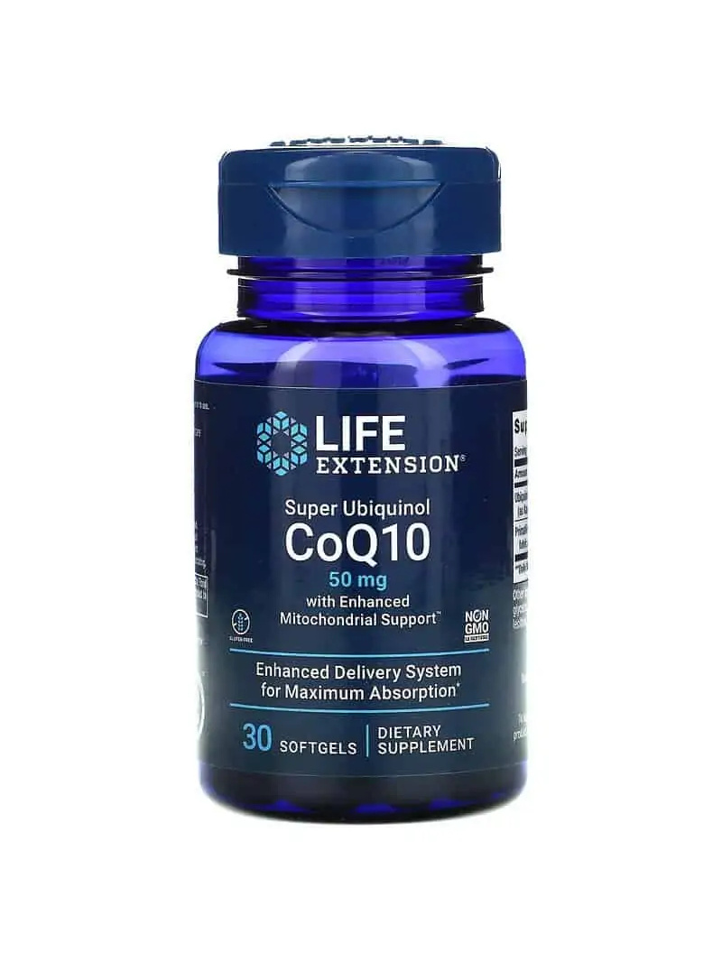 LIFE EXTENSION Super Ubiquinol CoQ10 s vylepšenou podporou mitochondrií 50 mg 30 gélových kapsúl