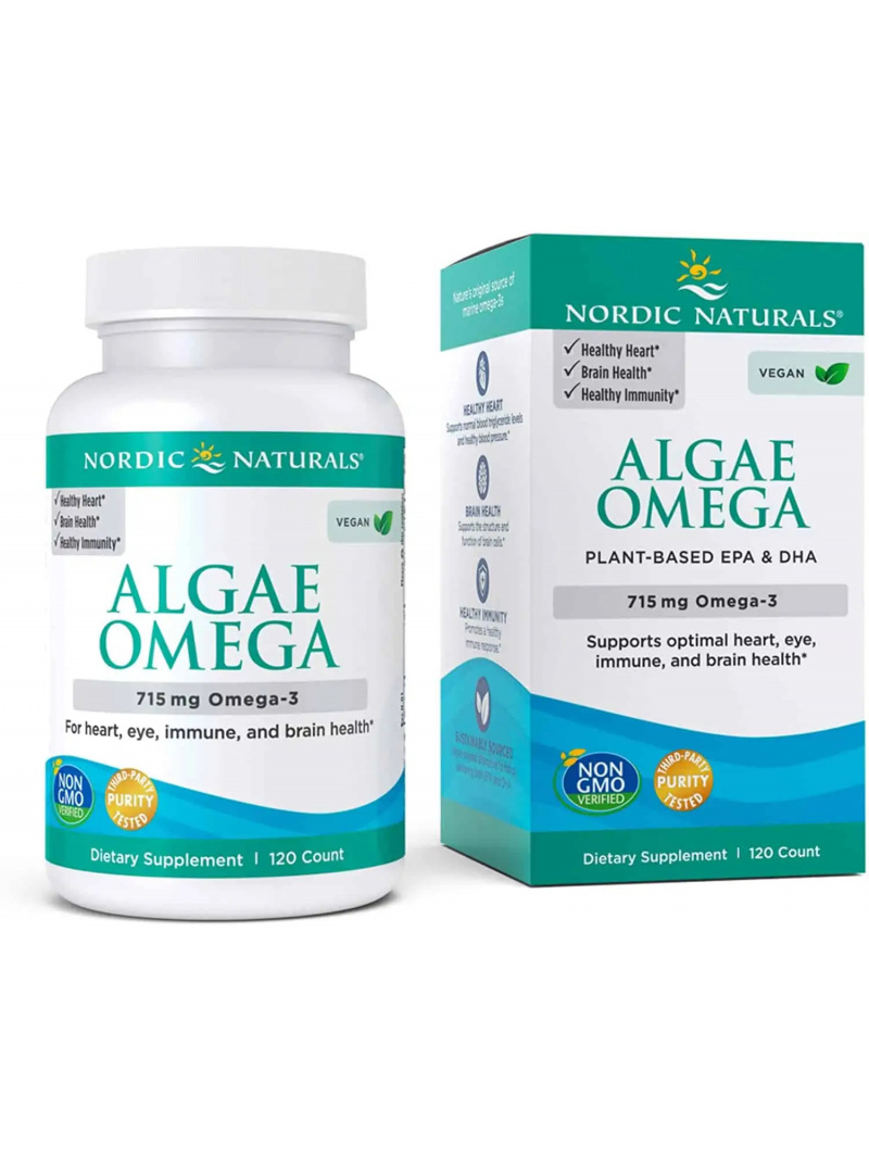 NORDIC NATURALS Algae Omega 715 mg (Omega-3, EPA, DHA) 120 gélových kapsúl