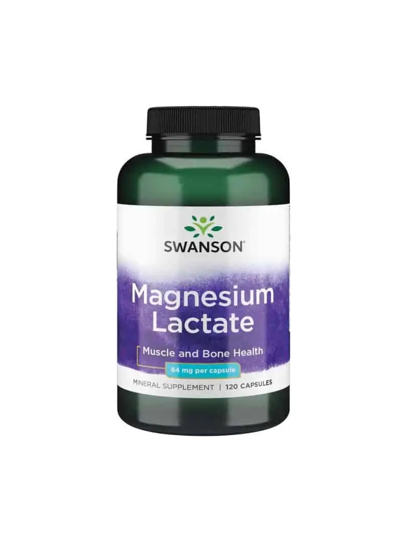 SWANSON Magnesium Lactate (horčík s lepšou absorpciou) 120 kapsúl