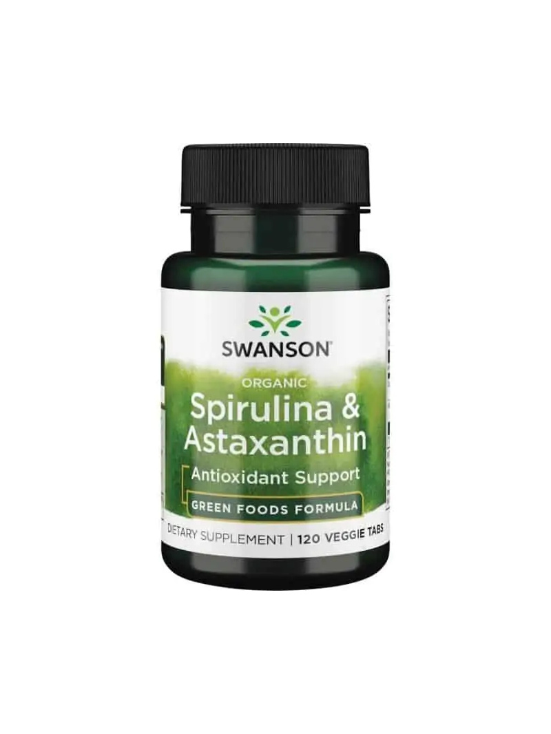 SWANSON Organic Spirulina & Astaxanthin (Spirulina, Astaxanthin) 120 veganských tabliet