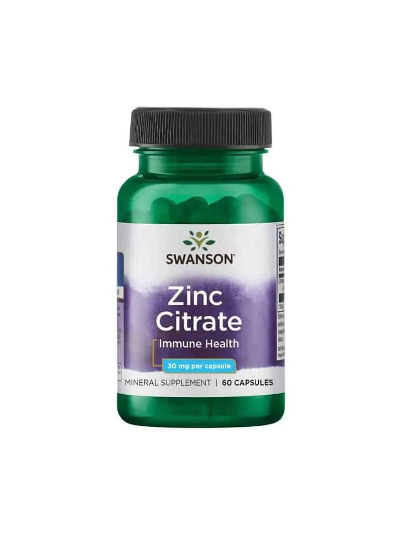 SWANSON Citrát zinočnatý 30 mg (citrát zinočnatý) 60 kapsúl