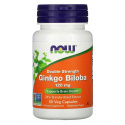 NOW FOODS Ginkgo Biloba Double Strength 120 mg (podpora zdravia mozgu) 50 vegetariánskych kapsúl