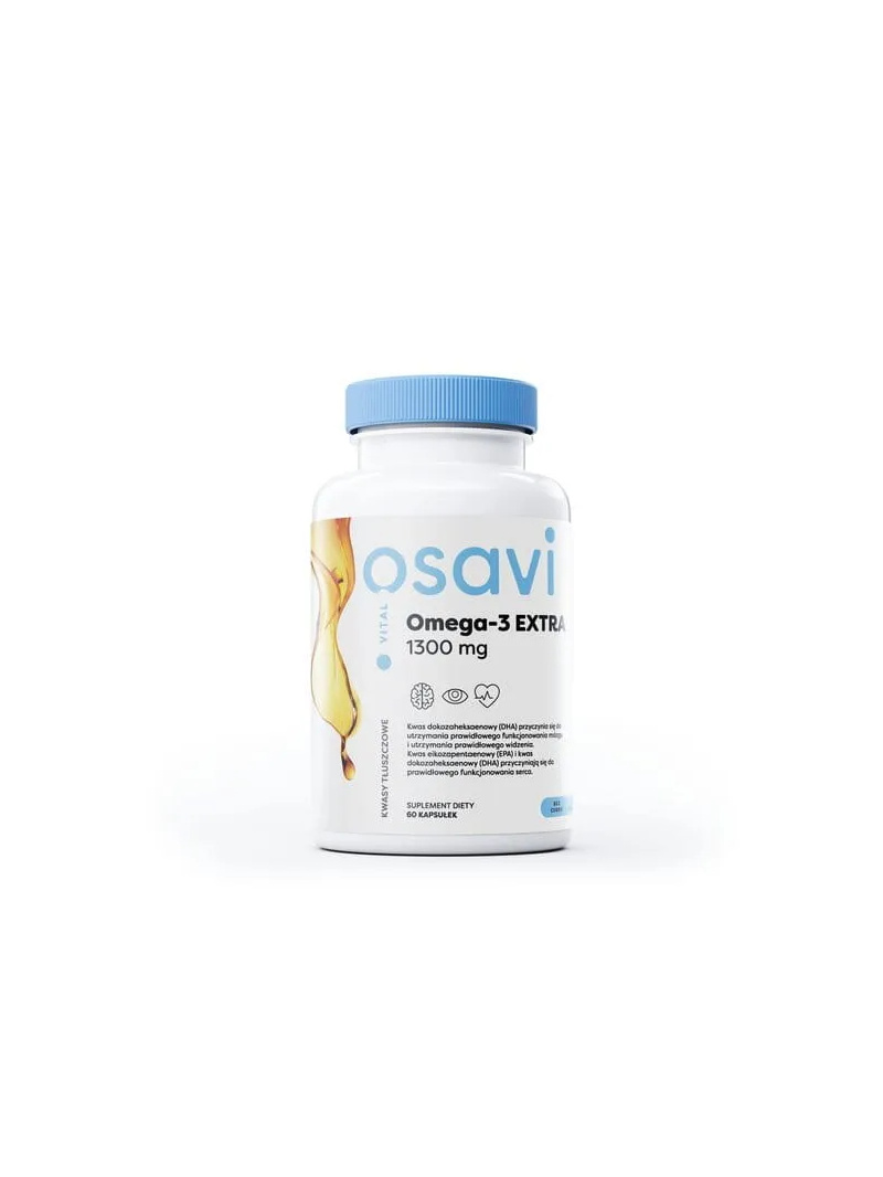 OSAVI Omega-3 Extra 1300 mg (rybí olej z pelagických rýb) 60 mäkkých želatínových kapsúl citrón