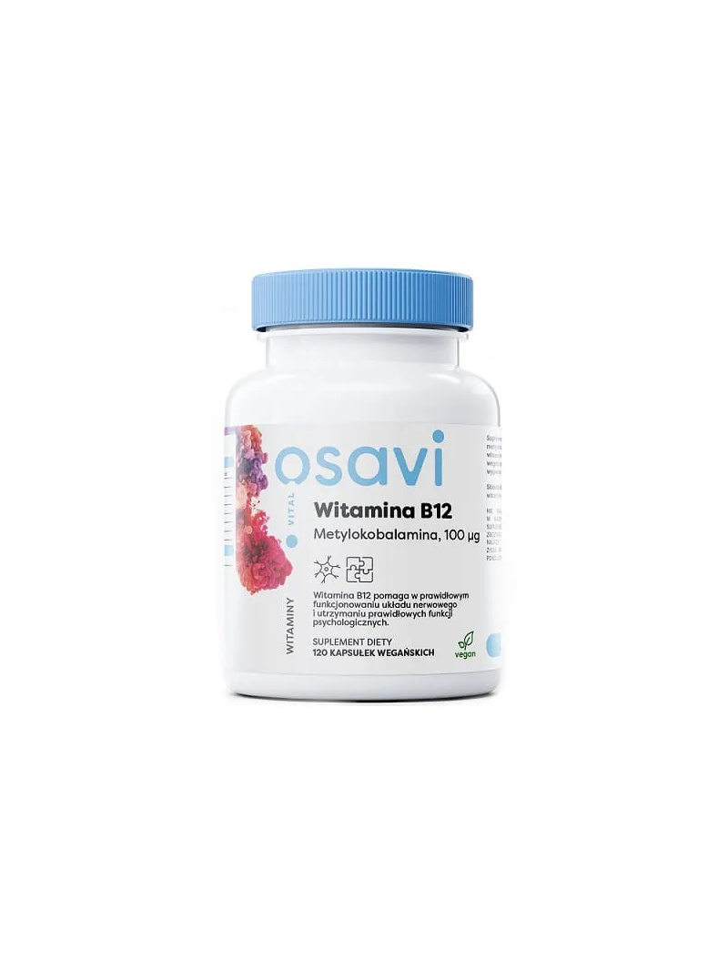 OSAVI Vitamín B12 metylkobalamín 100 mcg (nervový systém, imunita) 120 vegánskych kapsúl