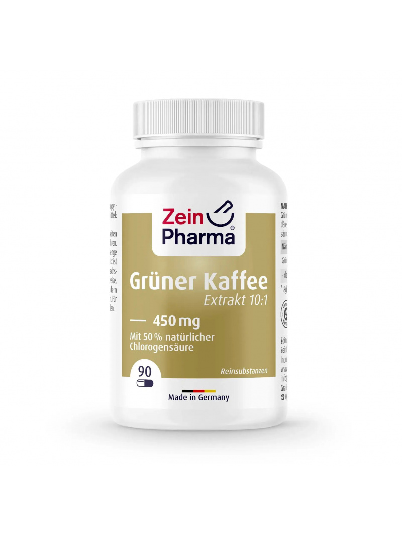 ZEIN PHARMA Grüner Kaffee Extract 450 mg (extrakt zo zelenej kávy) 90 vegánskych kapsúl