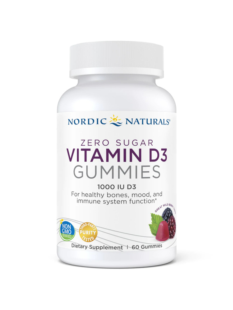 NORDIC NATURALS Gummie s nulovým obsahom cukru Vitamín D3 (vitamín D3) 60 Gummis