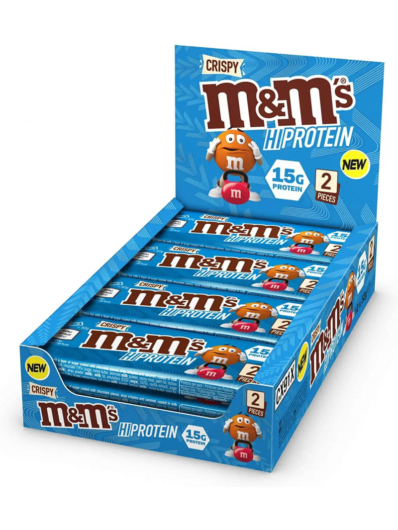 M&Ms Hi Proteínová tyčinka 12 x 52 g Cripsy