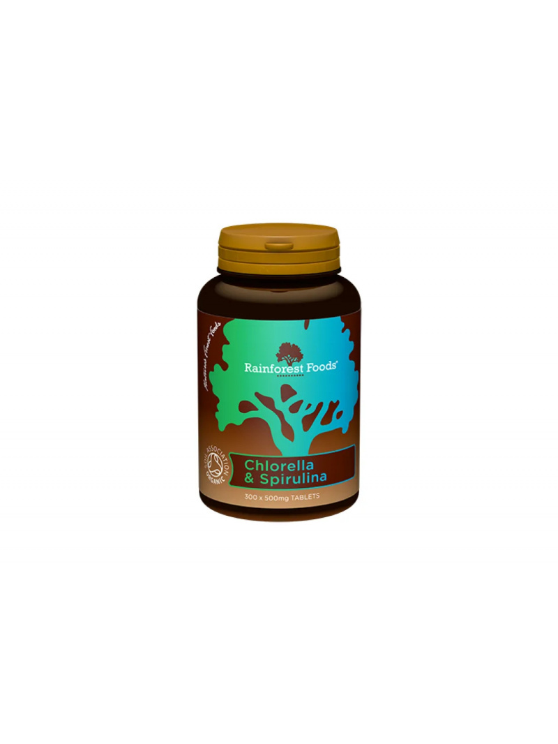 Rainforest FOODS ECO Spirulina a Chlorella (trávenie, metabolizmus) 300 tabliet