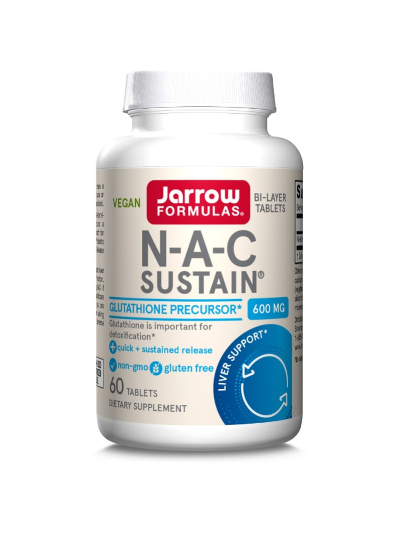 Jarrow Formulas NAC Sustain® (N-acetyl-L-cysteín) - 60 tabliet